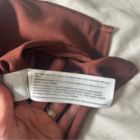 Abercrombie & Fitch Satin Burnt Orange Lace Trim Cami Size Small - Picture 5 of 5